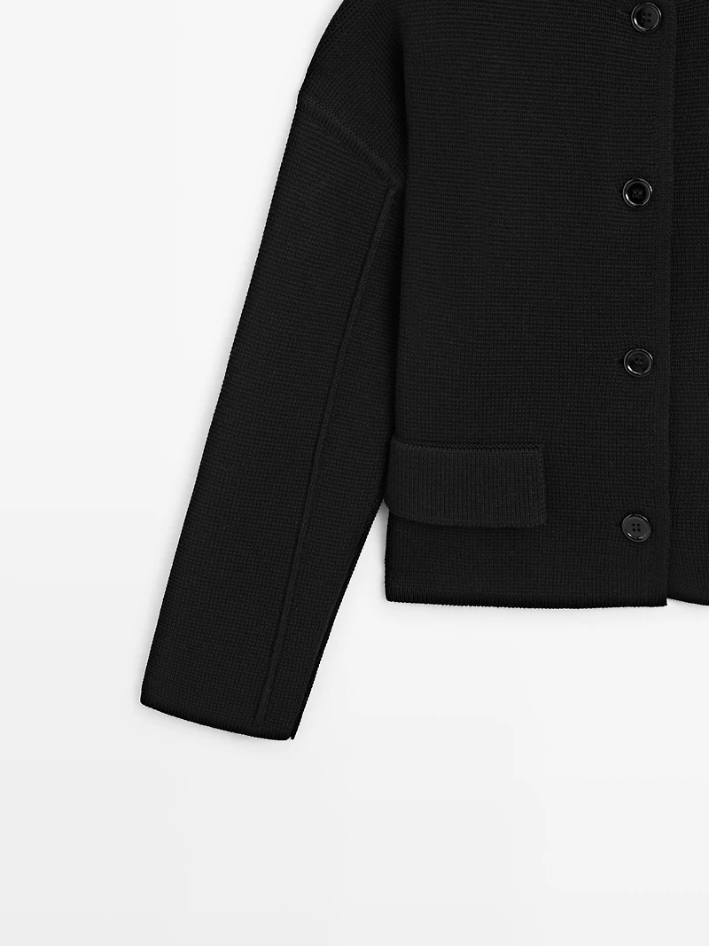 Cotton knit cardigan