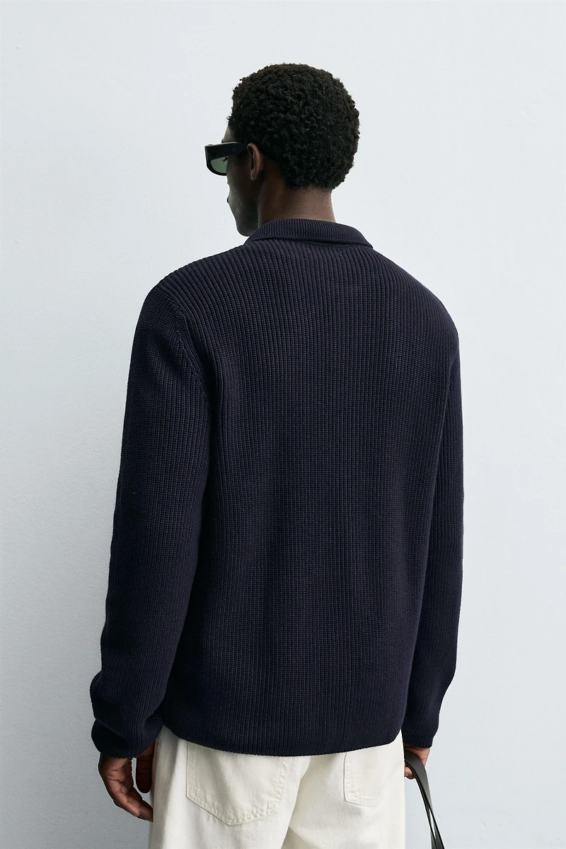 RIBBED CARDIGAN