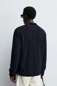 RIBBED CARDIGAN