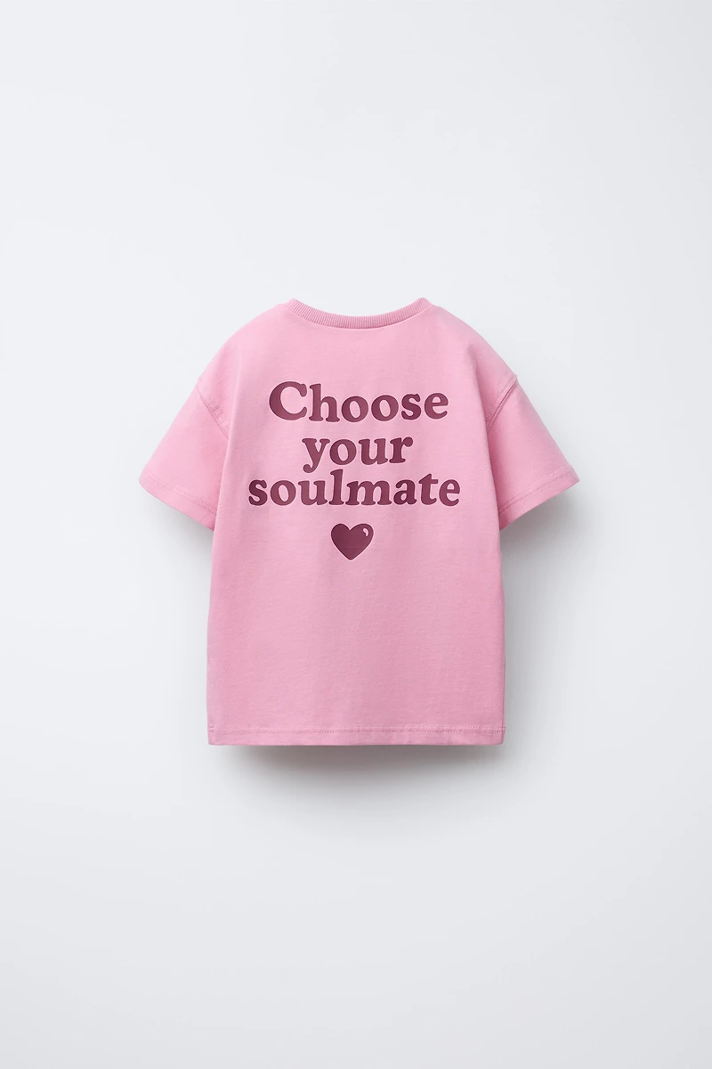 EMBROIDERED AND TEXT T-SHIRT