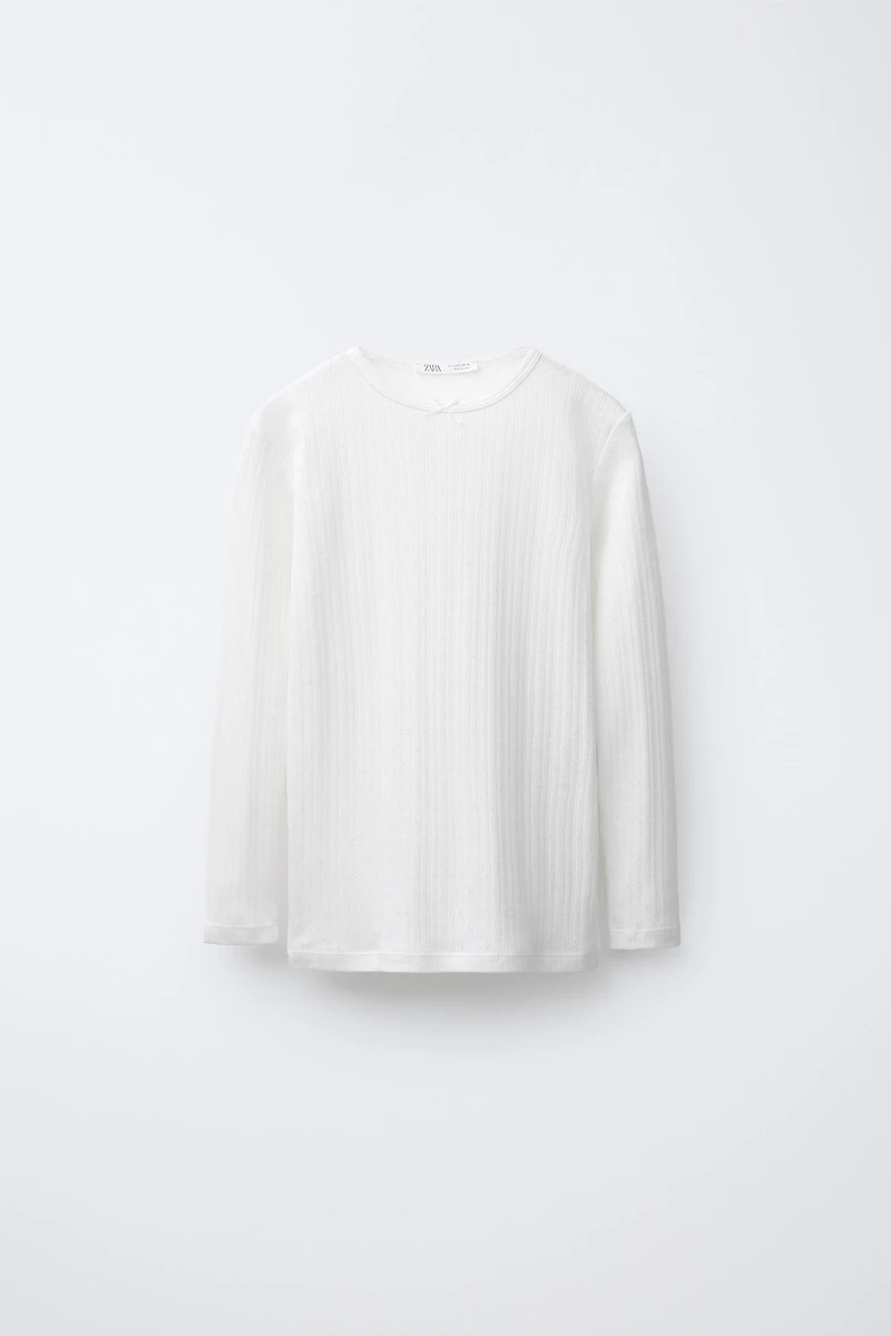 6-14 ANS/ LOT DE DEUX T-SHIRTS EN MAILLE POINTELLE