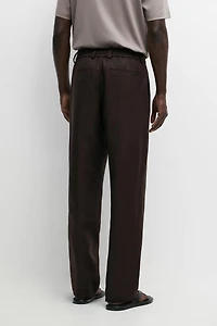 Total look 100% linen pants