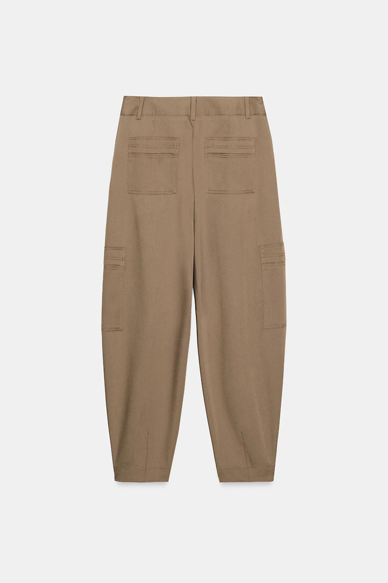 HIGH-WAISTED CARGO PANTS