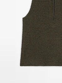 Knit top with zip detail