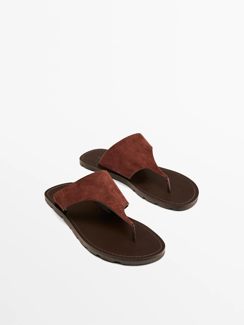 Sandale en cuir croûte de à doigt