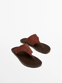 Sandale en cuir croûte de à doigt