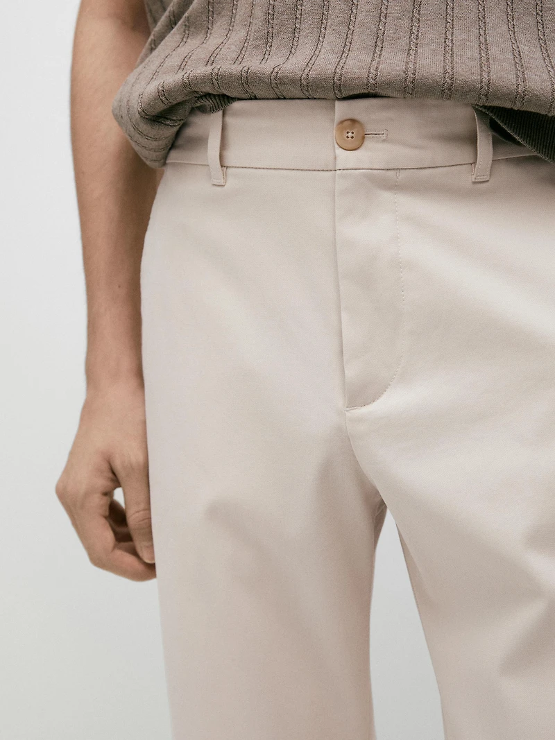 Pantalon tapered fit en coton