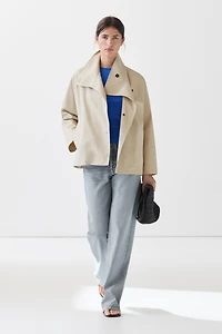 100% cotton cape jacket