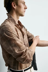 SEMI-SHEER PLAID SHIRT