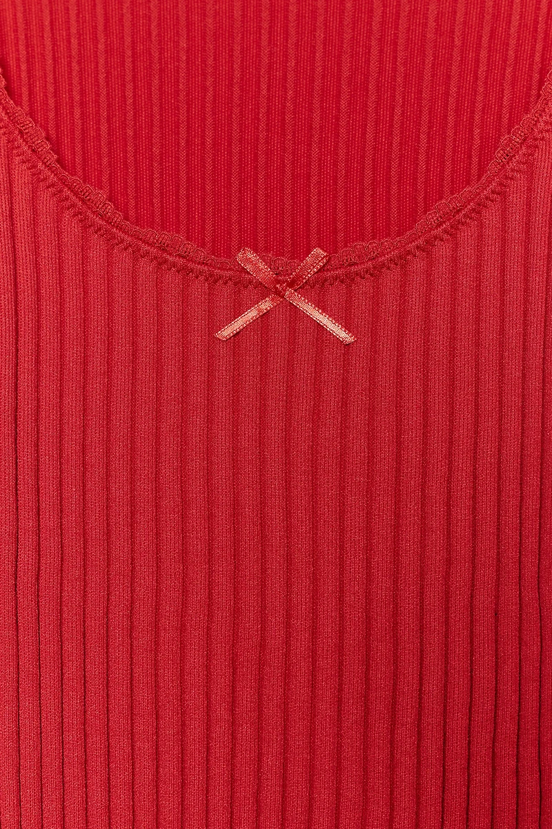 SEAMLESS RIB BOW TOP