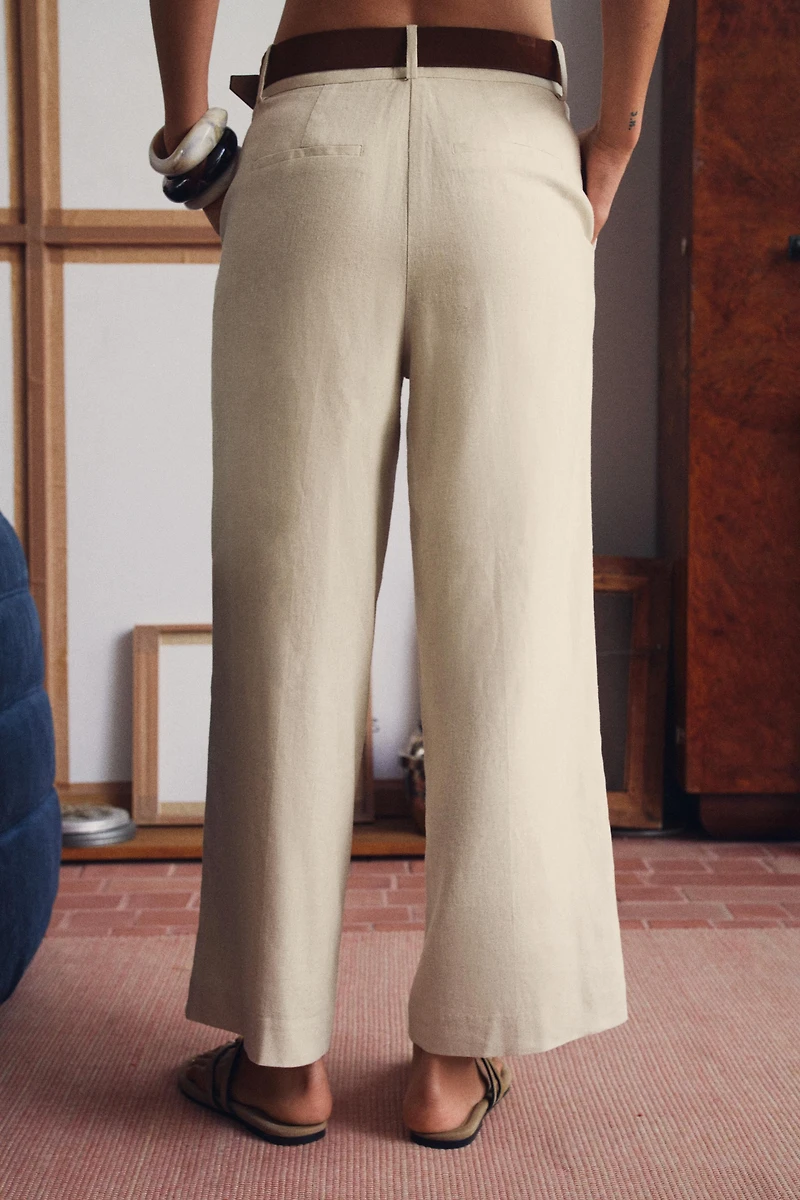 LINEN CULOTTES WITH BELT
