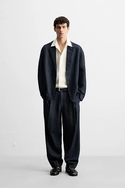 PANTALON DENIM WIDE FIT CROPPED