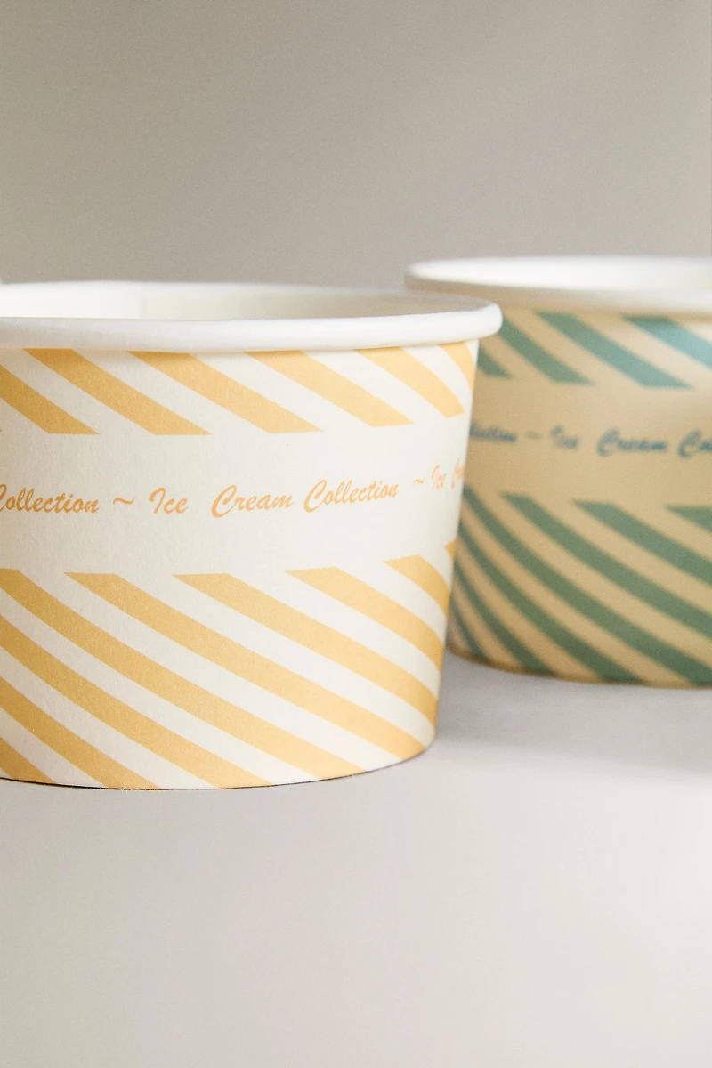 LOT POTS À GLACE RAYURES (LOT DE 8)