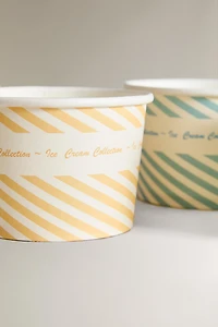 LOT POTS À GLACE RAYURES (LOT DE 8)