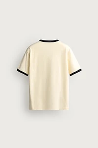 RINGER CONTRAST RIBBED GRAPHIC T-SHIRT