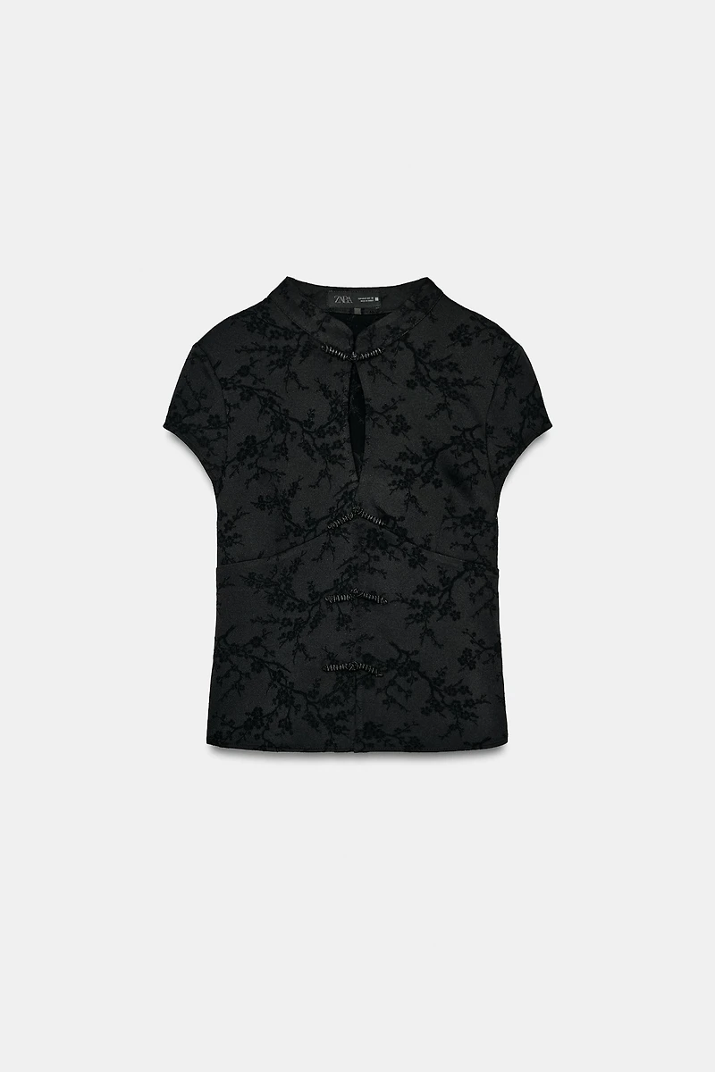 JACQUARD FROG FASTENING TOP