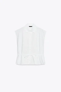 GUIPURE POPLIN SHIRT