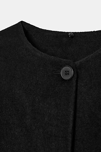 WOOL BLEND SHORT COAT WITH SCARF