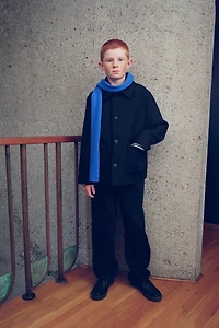 VESTE COURTE EN DRAP DE LAINE