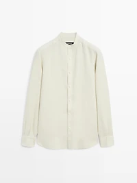 Slim fit stand collar shirt