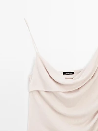 100% cotton top with asymmetric neckline