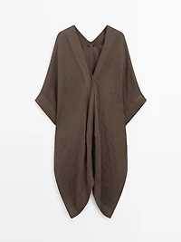 Flowing 100% linen oversize blouse with back detail