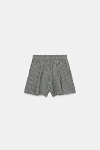 GINGHAM CHECK SKORT WITH RUFFLES
