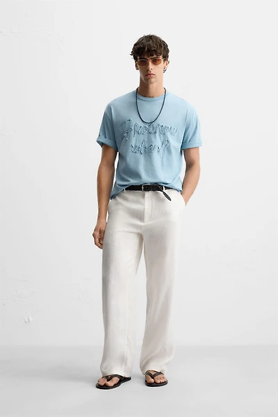RAISED TEXT T-SHIRT
