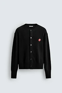 DICE HEARTS PATCH CARDIGAN