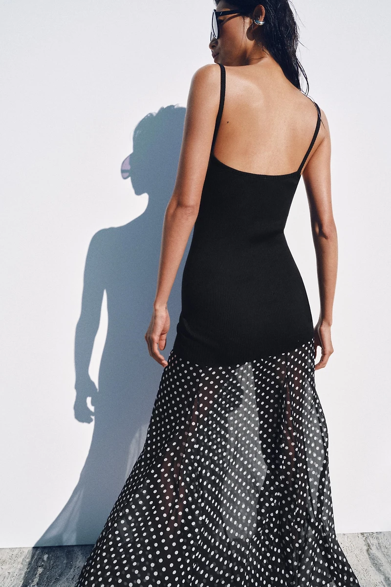 POLKA DOT COMBINATION DRESS