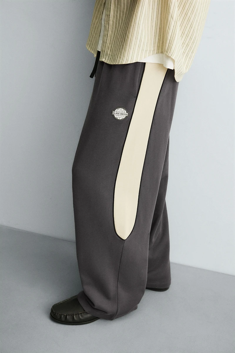 RELAXED FIT COLOR BLOCK PANTS