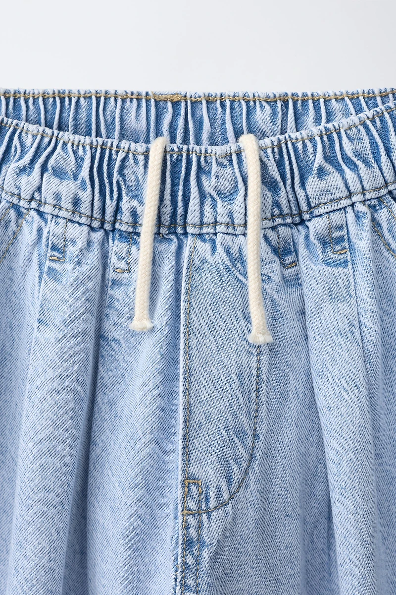 ELASTIC WAIST BALLOON JEANS