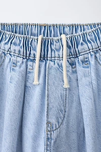 ELASTIC WAIST BALLOON JEANS