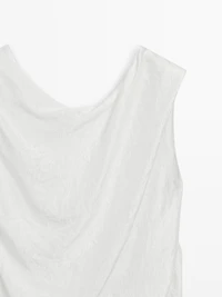 Long matching dress with pleated detail