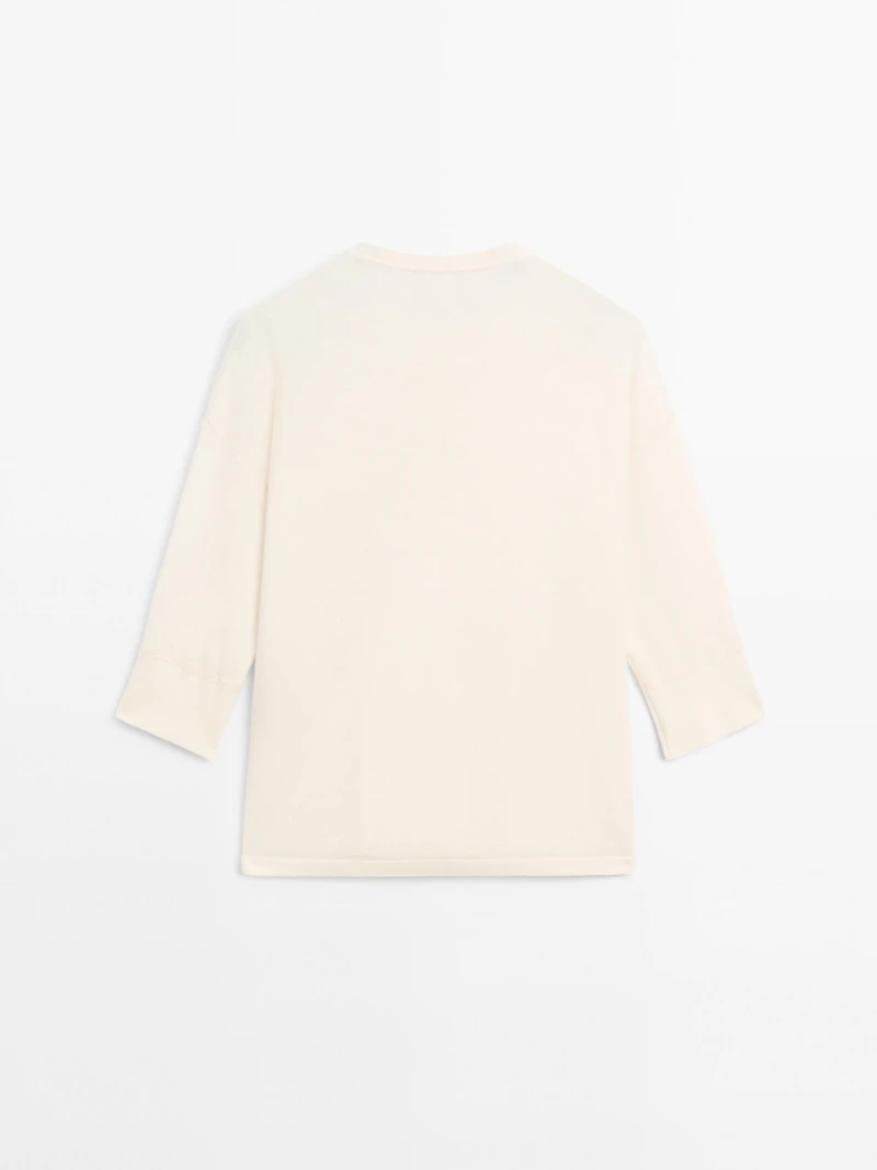 Wool blend henley sweater