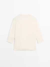 Wool blend henley sweater