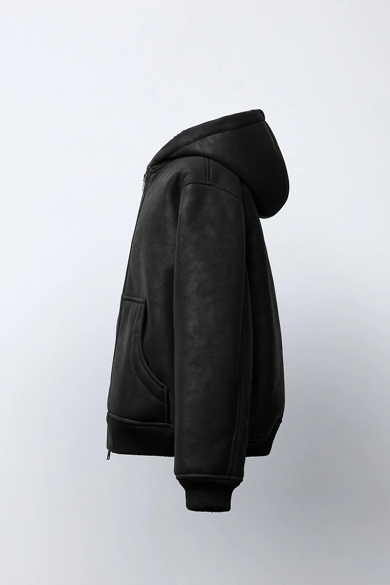 DOUBLE-FACED hoodie JACKET