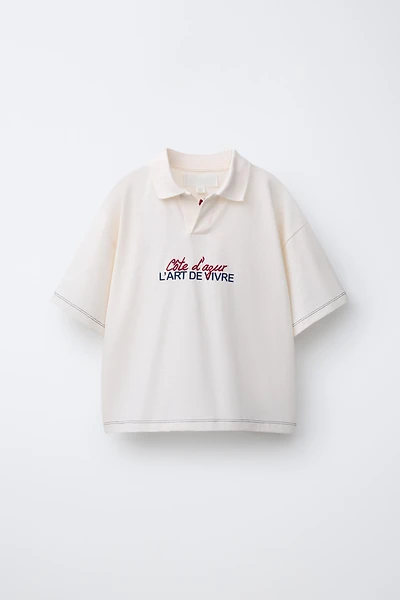TEXT PRINT POLO SHIRT