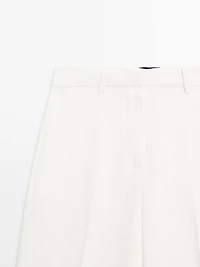 Pantalon de tailleur droit 100 % lin
