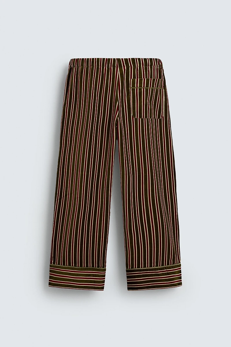 LIMITED EDITION VELVET CONTRAST STRIPED PANTS
