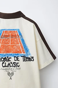 TENNIS PRINT POLO SHIRT