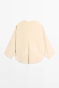 Chemise en cuir façon daim à boutons-pression