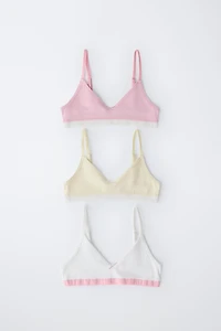 AGES 9-14/ THREE-PACK OF CONTRAST BRALETTES