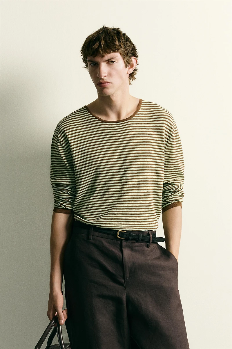 LIGHTWEIGHT STRIPED JACQUARD JUMPER