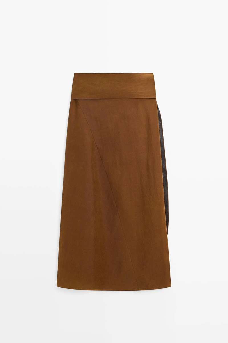 Midi skirt with pareo tie detail
