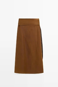 Midi skirt with pareo tie detail