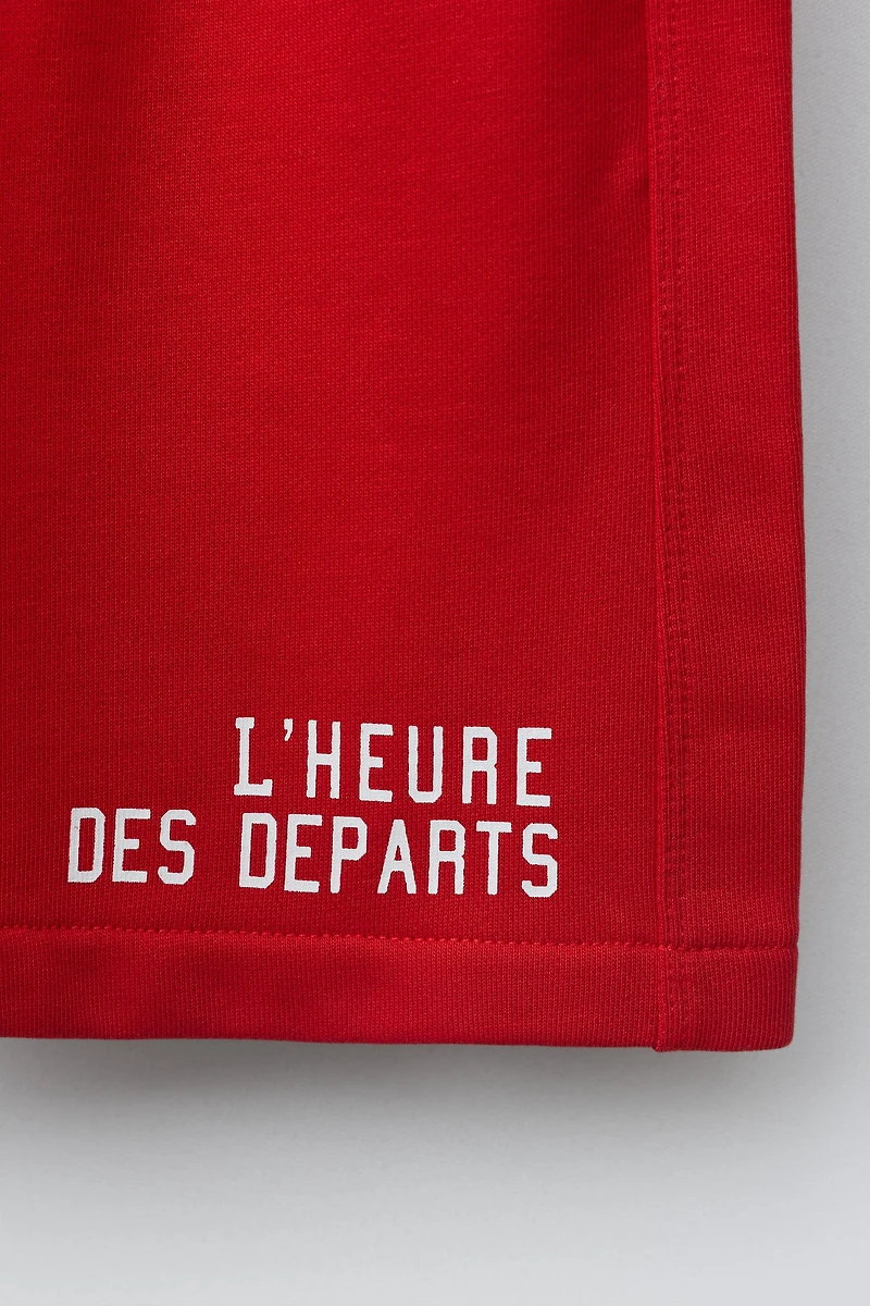 TEXT JOGGING SHORTS
