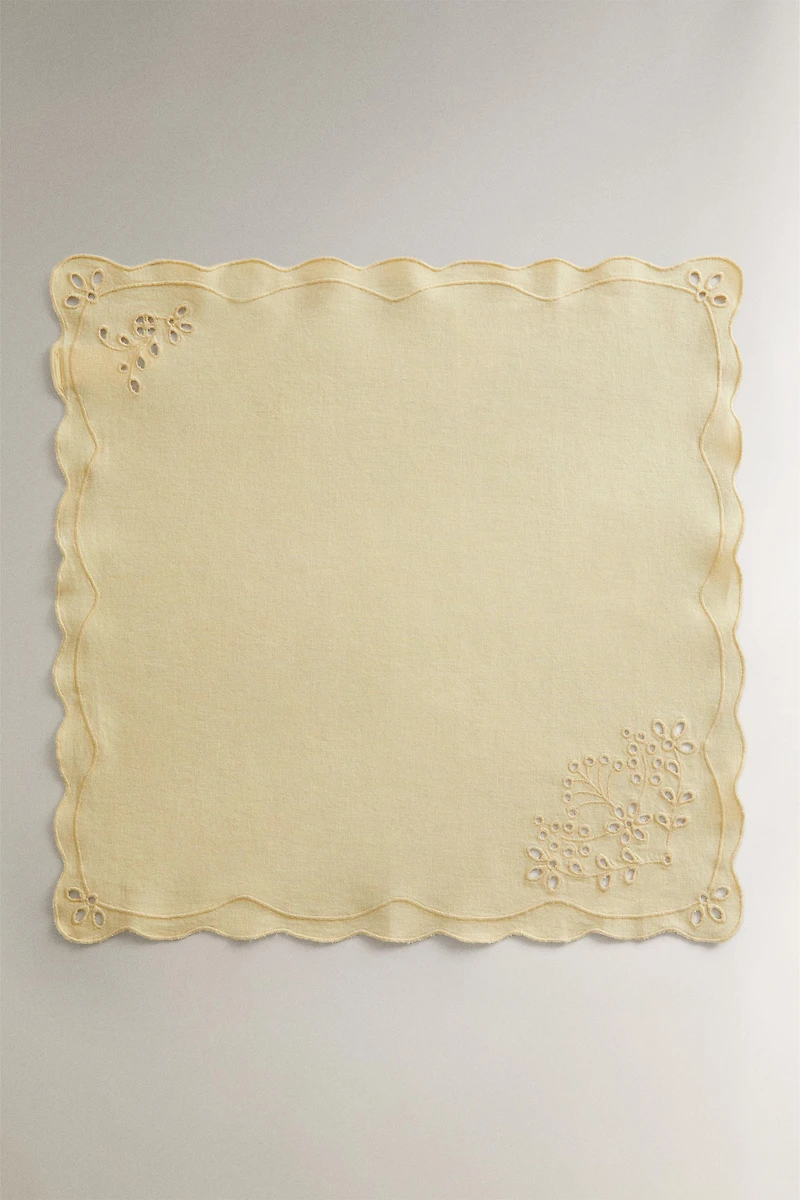EMBROIDERED LINEN NAPKINS (PACK OF 2)