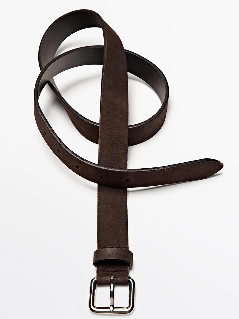 Nubuck leather belt