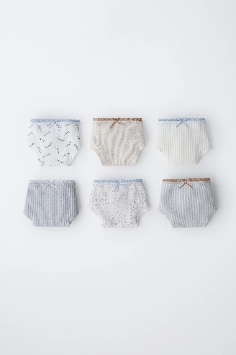 6-14 ANS/ LOT DE SIX CULOTTES IMPRIMÉES